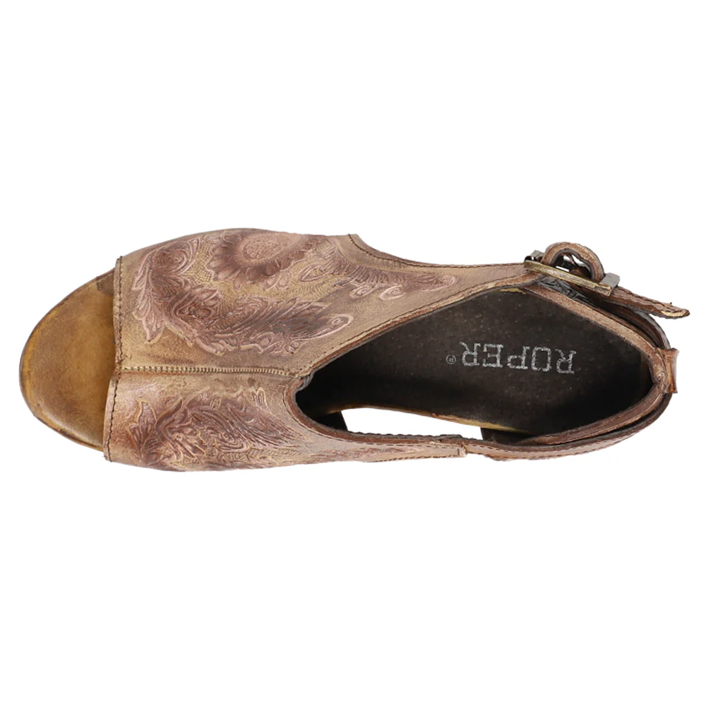 Mika Floral Embossed Block Heel Sandals - Image 4