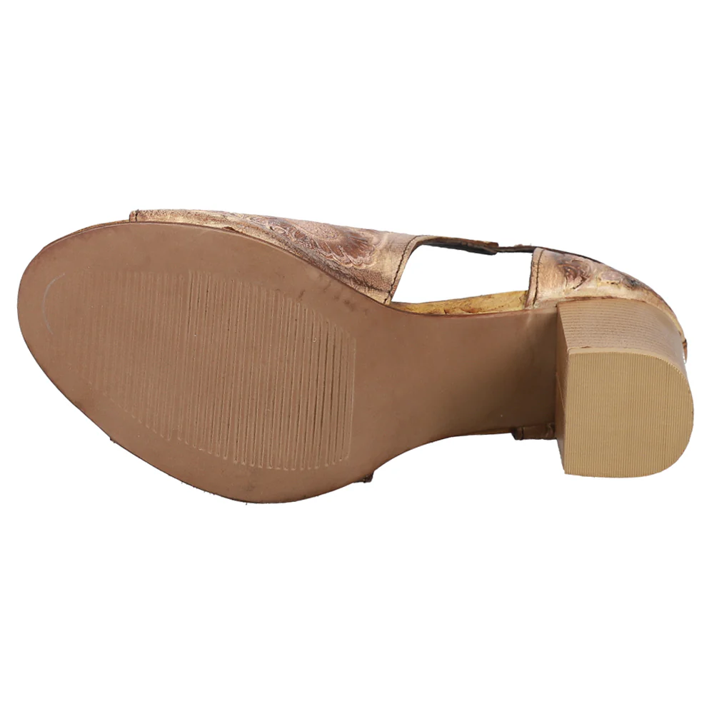 Mika Floral Embossed Block Heel Sandals - Image 5