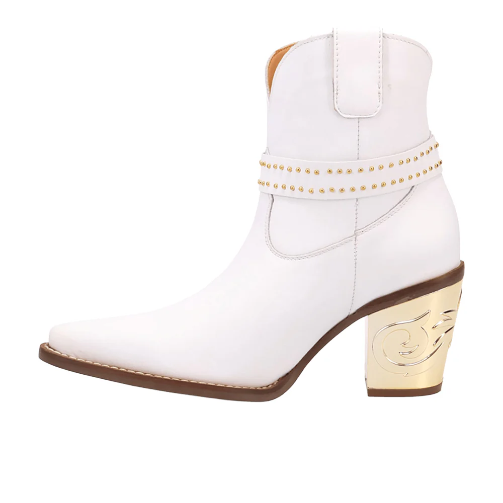 Milano Studded Snip Toe Cowboy Booties - Image 3