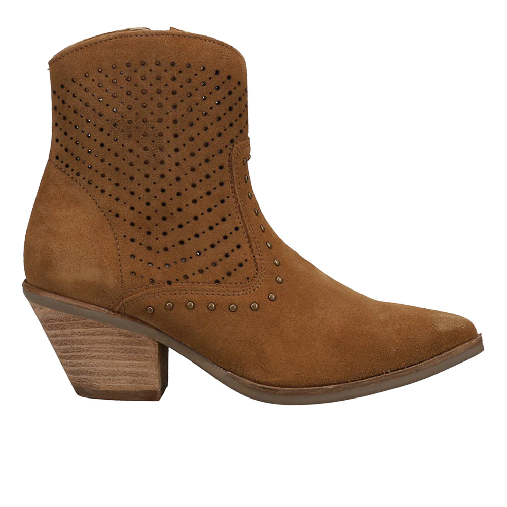 Miss Priss Cut-Outs Studded Pointed Toe Zippered Cowboy Booties