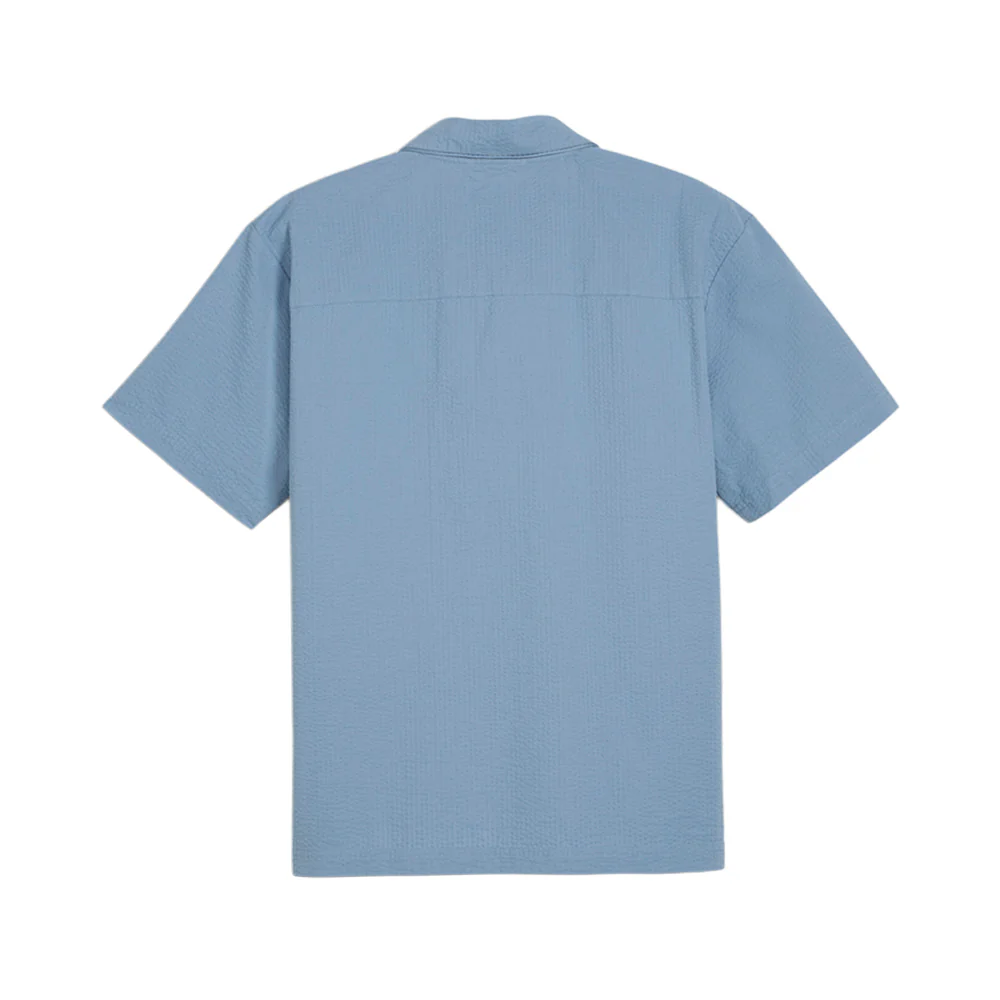 Made With Quality Seersucker Collared Short Sleeve Button Up Shirt - Image 2