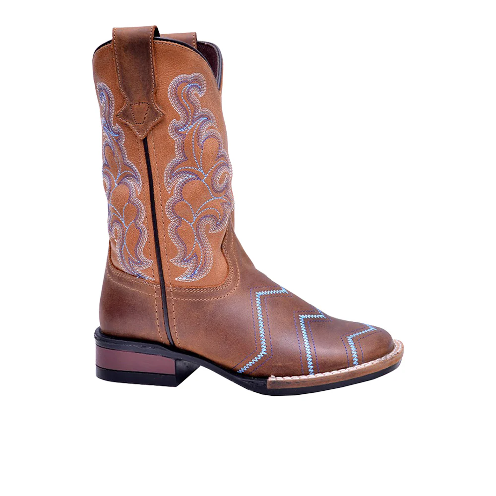 Monterey Angles Embroidered Square Toe Cowboy Boots (Little Kid)