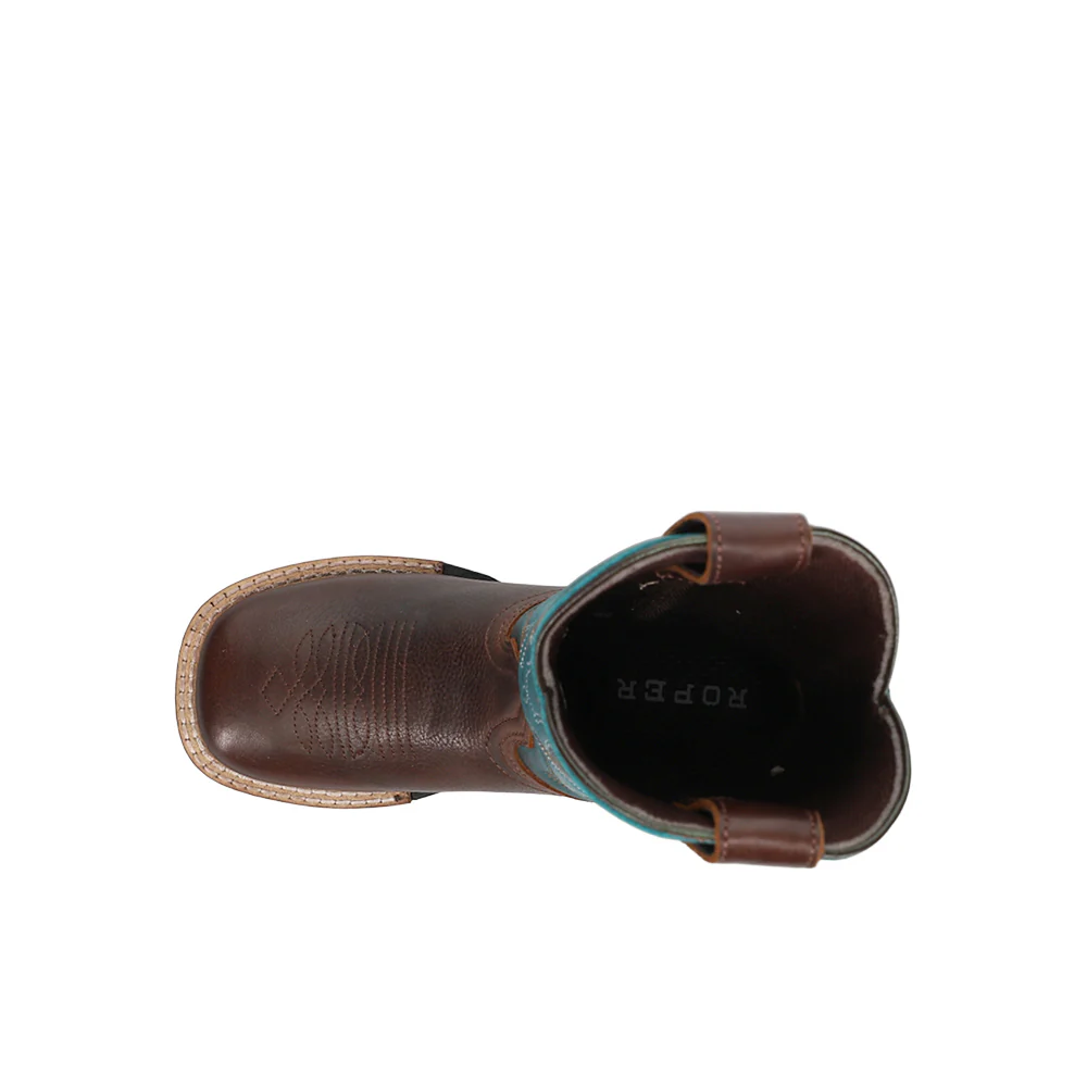 Monterey Blue Square Toe Cowboy Boots (Big Kid) - Image 4