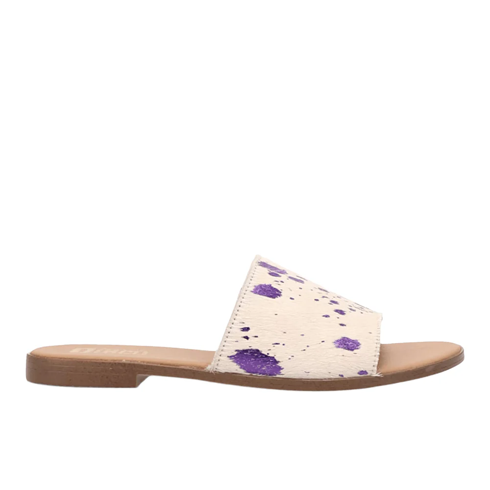 Moo Moo Metallic Slide Sandals