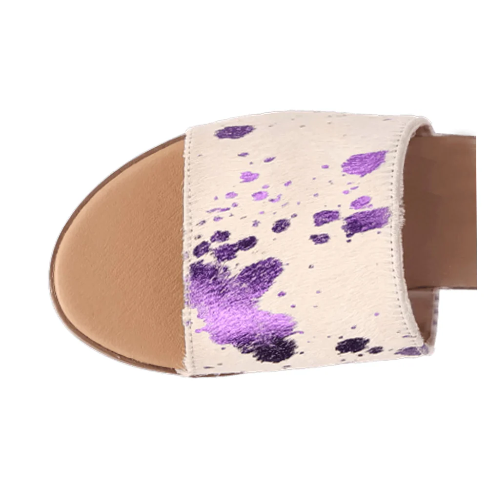Moo Moo Metallic Slide Sandals - Image 4