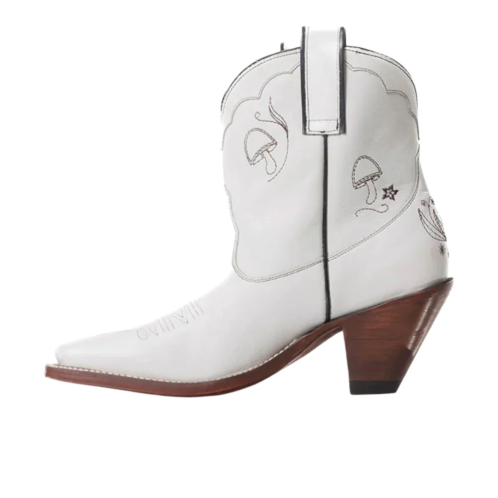 Mystical Embroidered Snip Toe Pull On Cowboy Bootie - Image 3
