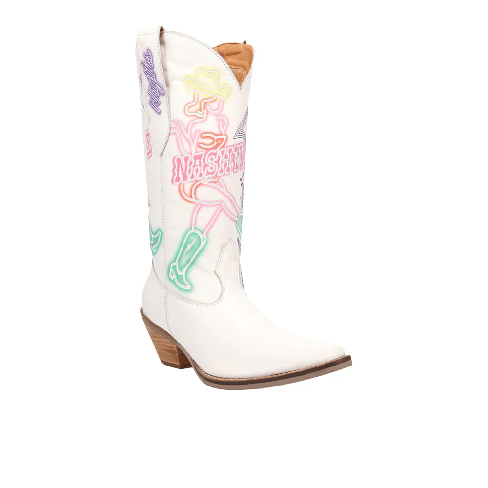 Nashville Nights Embroidered Graphic Snip Toe Cowboy Boots - Image 2