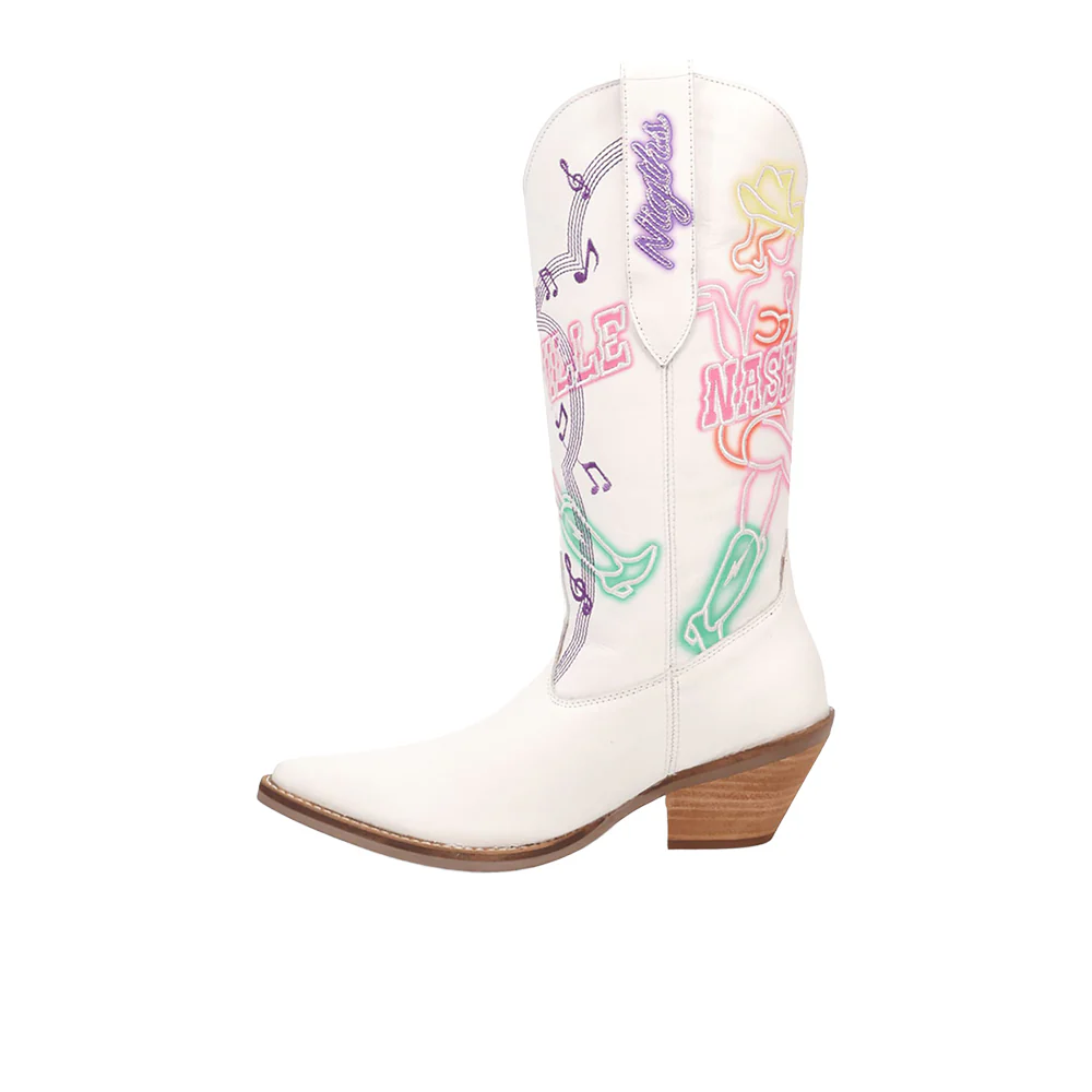 Nashville Nights Embroidered Graphic Snip Toe Cowboy Boots - Image 3