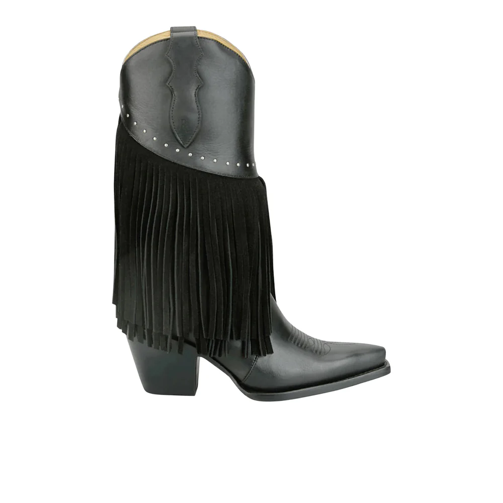 Nell 12 Inch Fringe Snip Toe Pull On Cowboy Boots