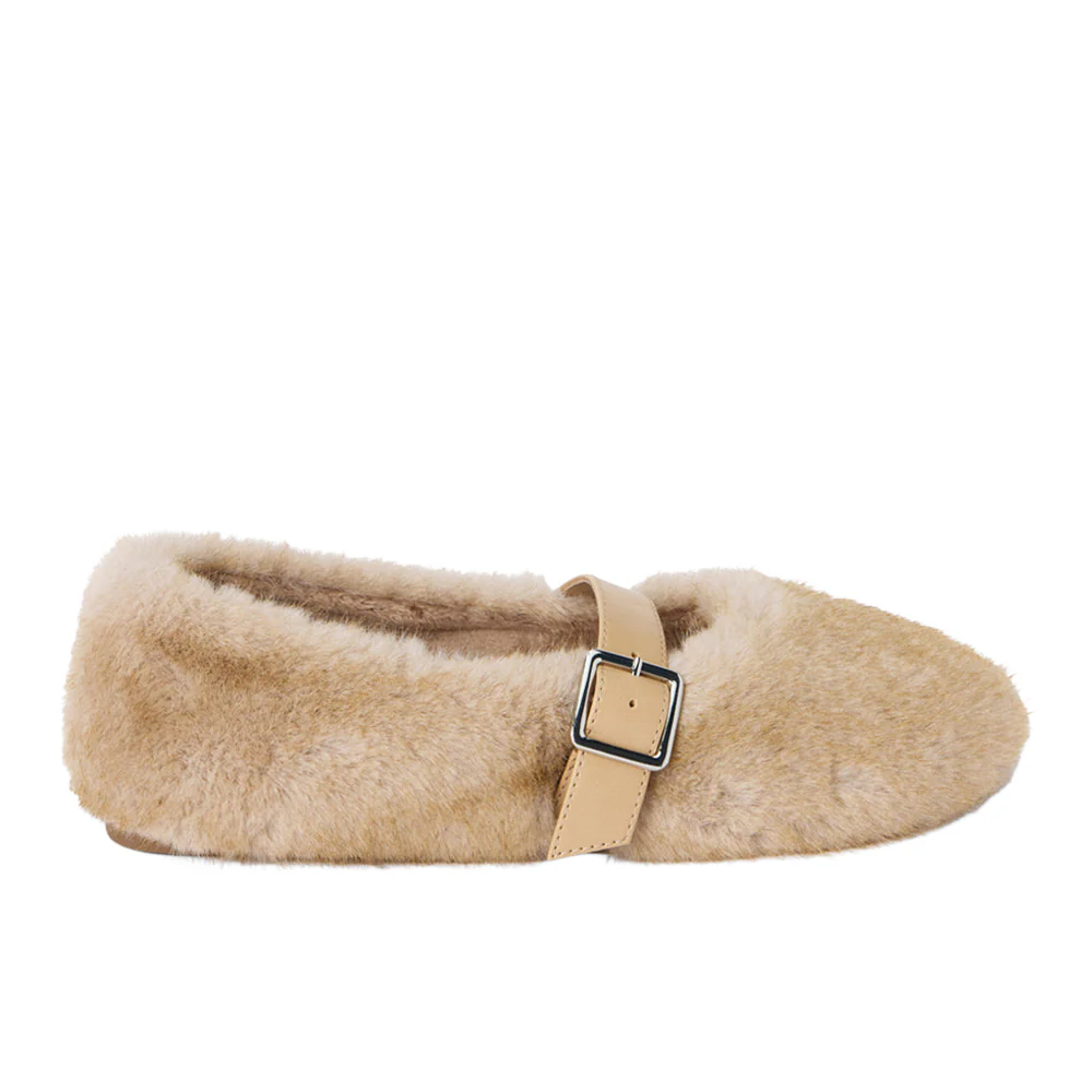 Nome Faux Fur Mary Jane Flats