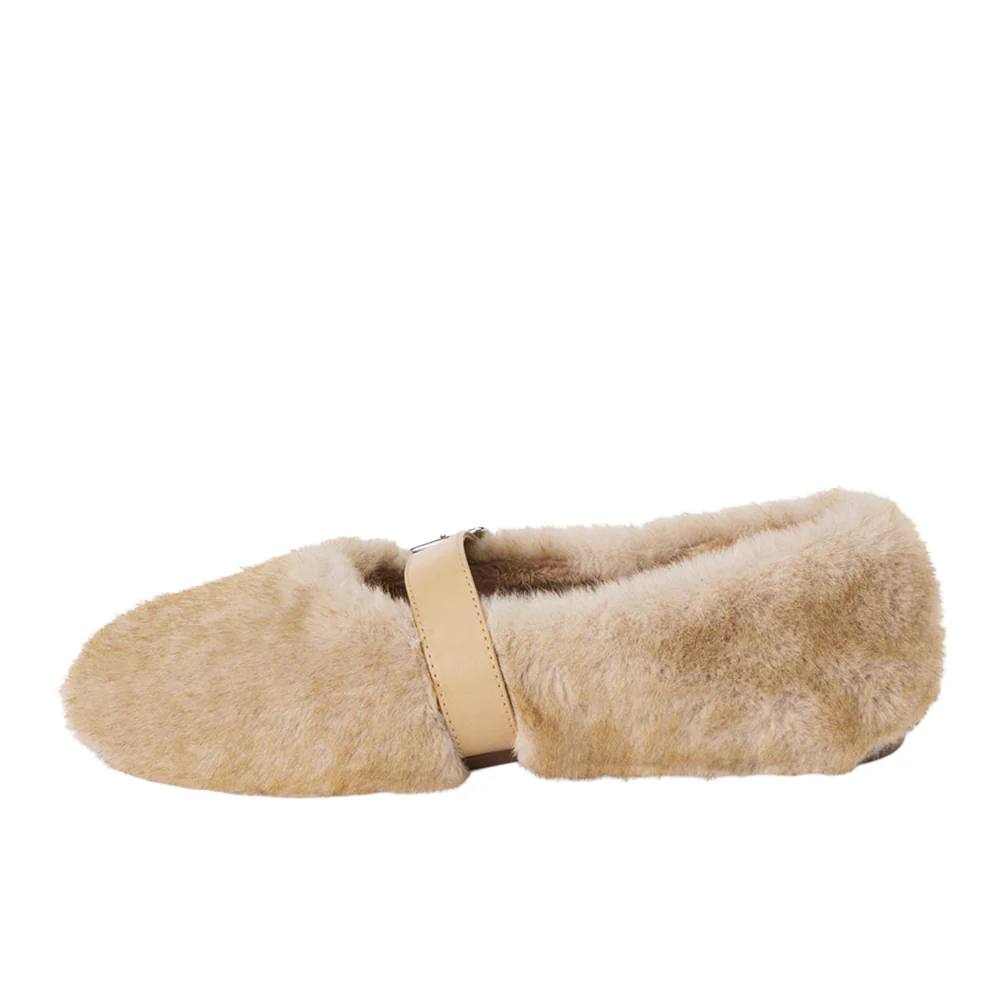 Nome Faux Fur Mary Jane Flats - Image 3