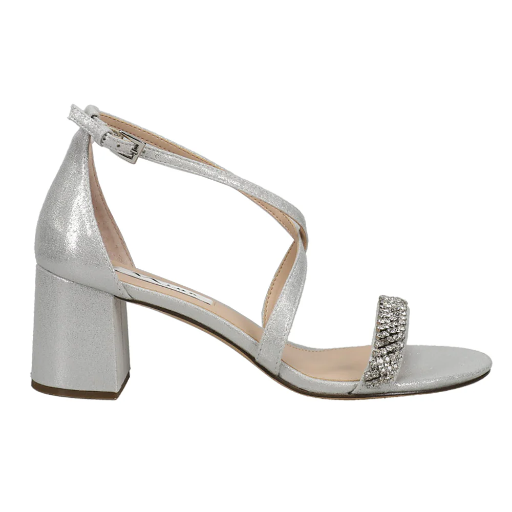 Nora Rhinestone Block Heel Sandals
