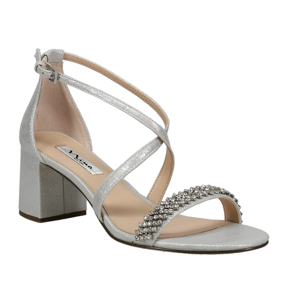 Nora Rhinestone Block Heel Sandals - Image 2