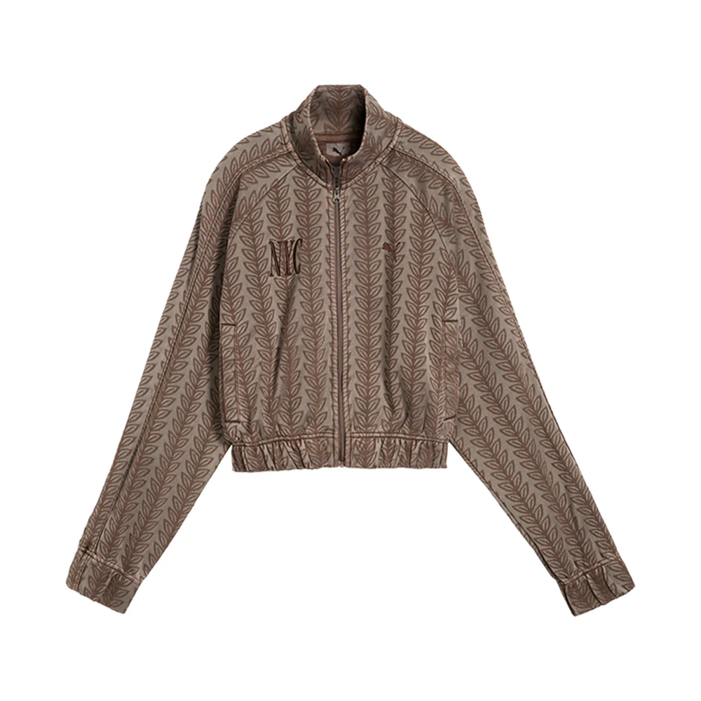 NYC T7 Jacquard Cropped Full Zip Track Jacket