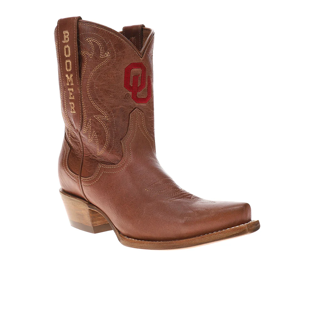 Oklahoma Gameday Snip Toe Pull On Cowboy Booties - Image 2