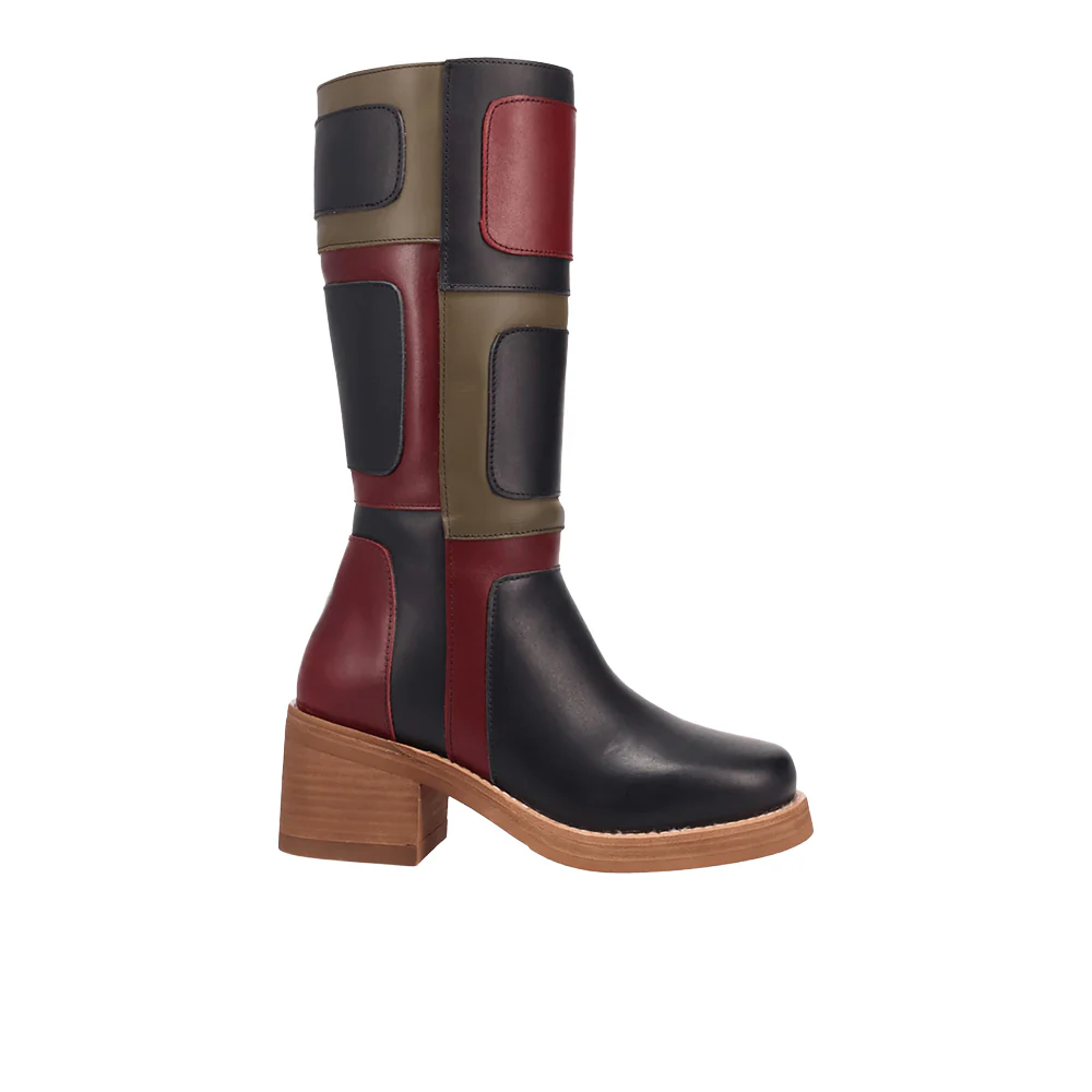 Patches Leather Boots
