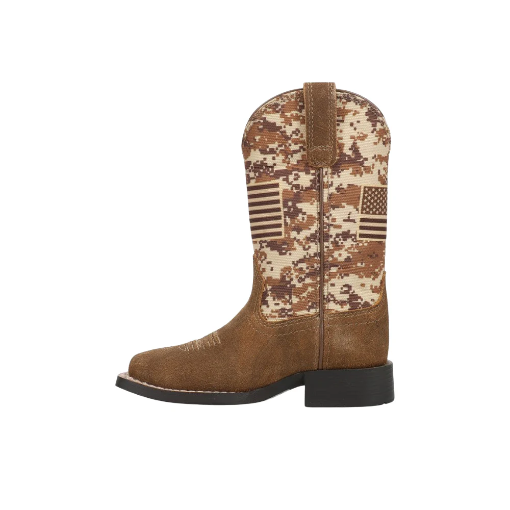 Patriot Antique Camo Square Toe Pull On Cowboy Boots (Little Kid) - Image 3