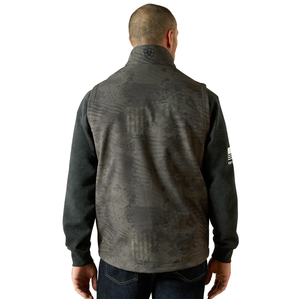 Patriot Flag Softshell Full Zip Vest - Image 4