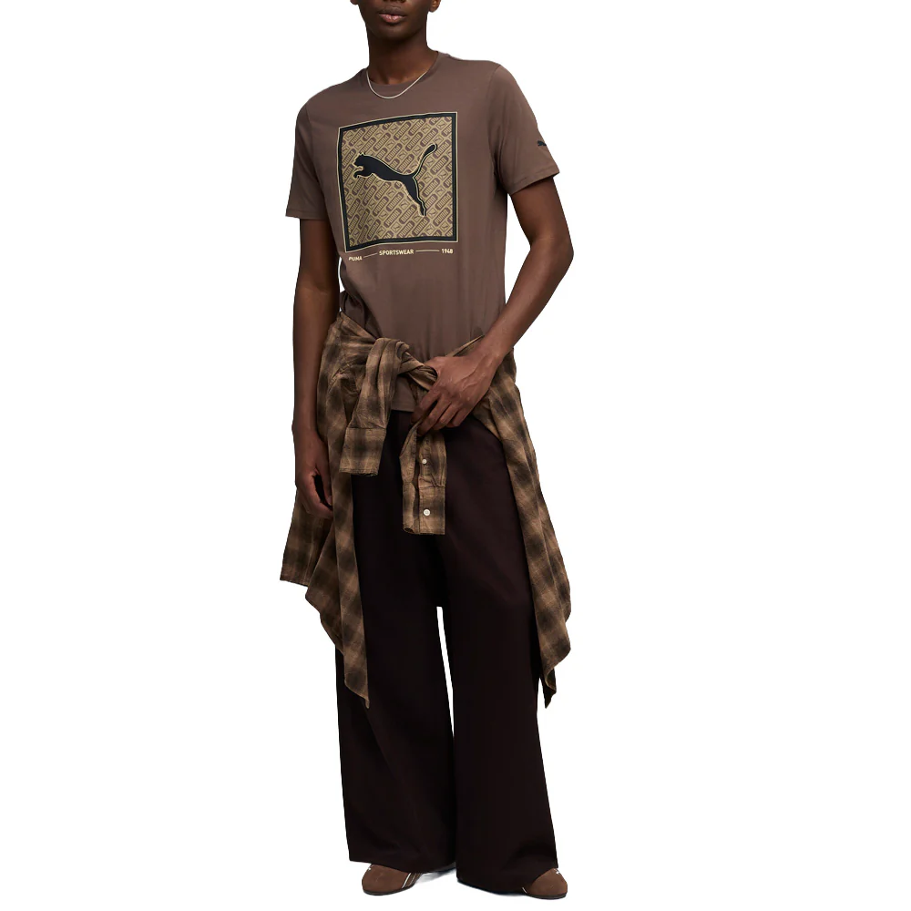 Pattern Box Graphic Crew Neck Short Sleeve T-Shirt - Image 5
