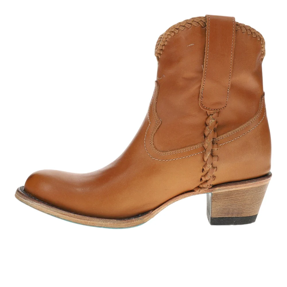 Plain Jane Braided Round Toe Cowboy Bootie - Image 3