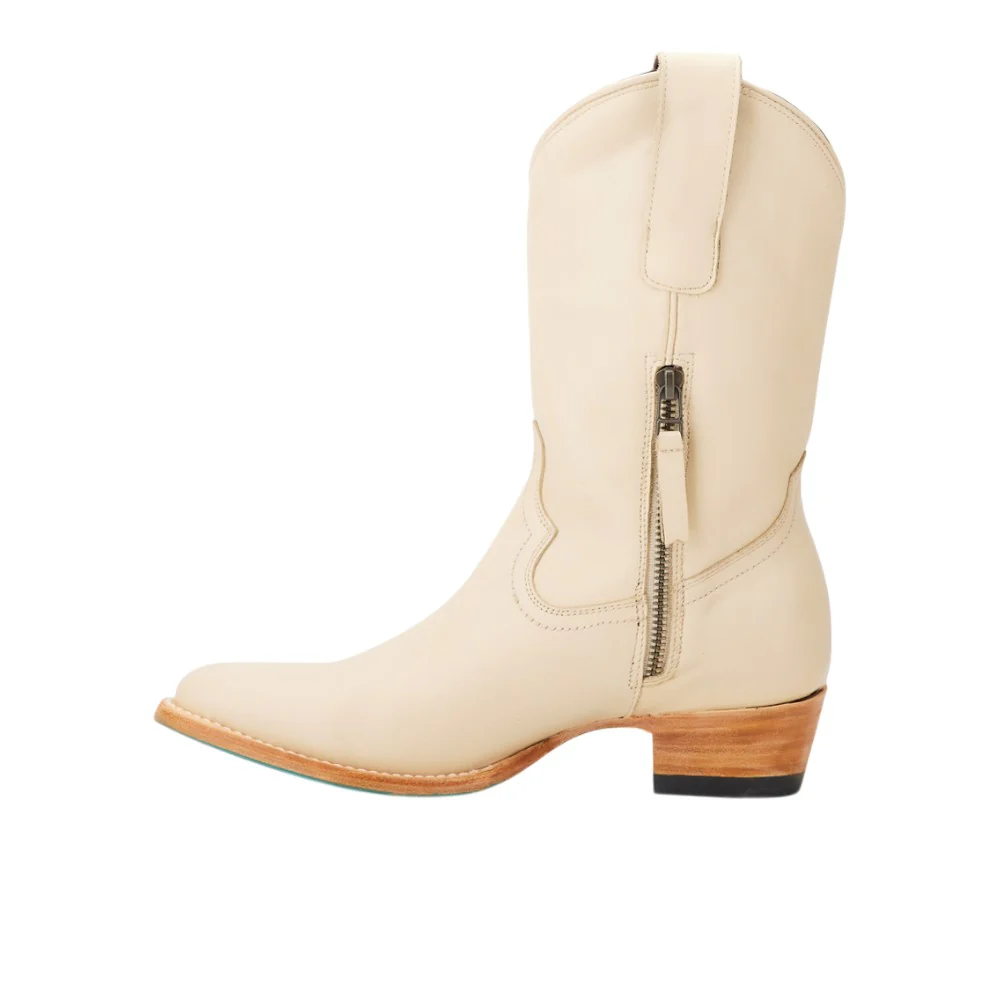 Plain Jane Round Toe Midi Zippered Cowboy Boot - Image 3