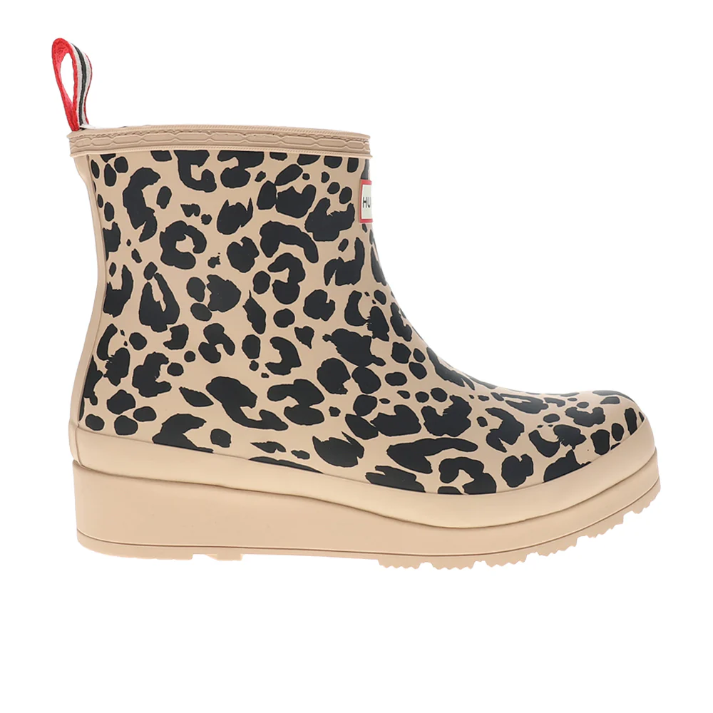PLAY Insulated Vegan Shearling Short Leopard Rain Boots