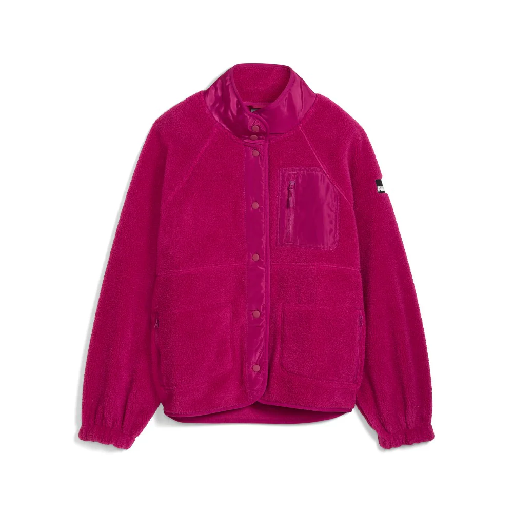 Sherpa Fleece Pocket Full Zip Jacket