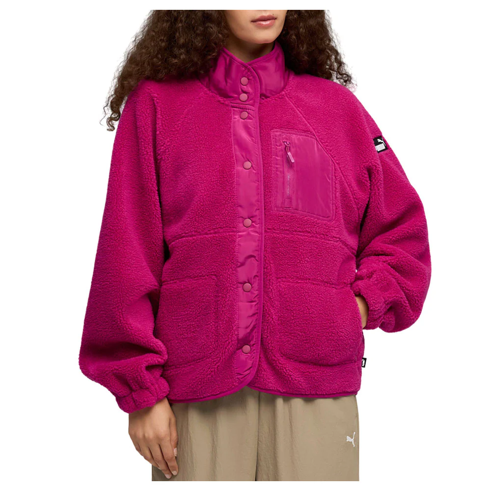 Sherpa Fleece Pocket Full Zip Jacket - Image 3
