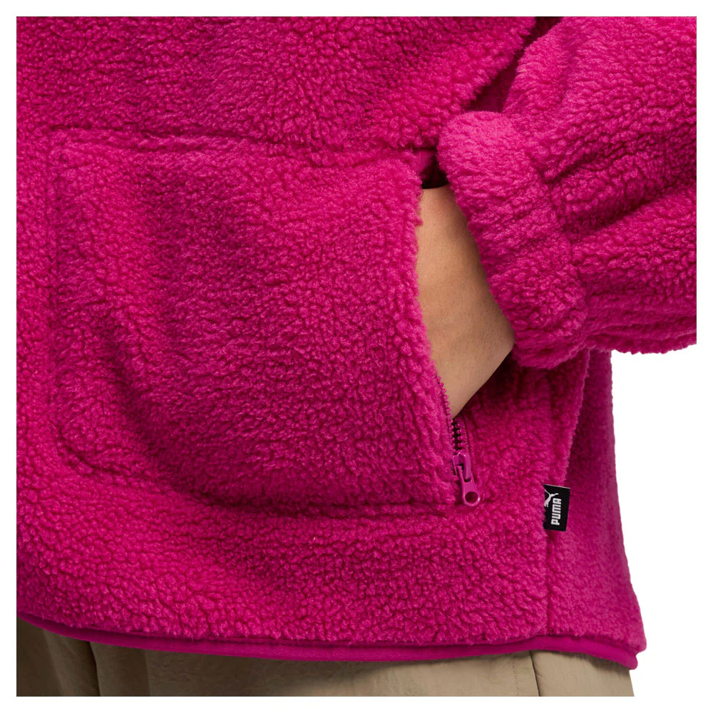 Sherpa Fleece Pocket Full Zip Jacket - Image 5