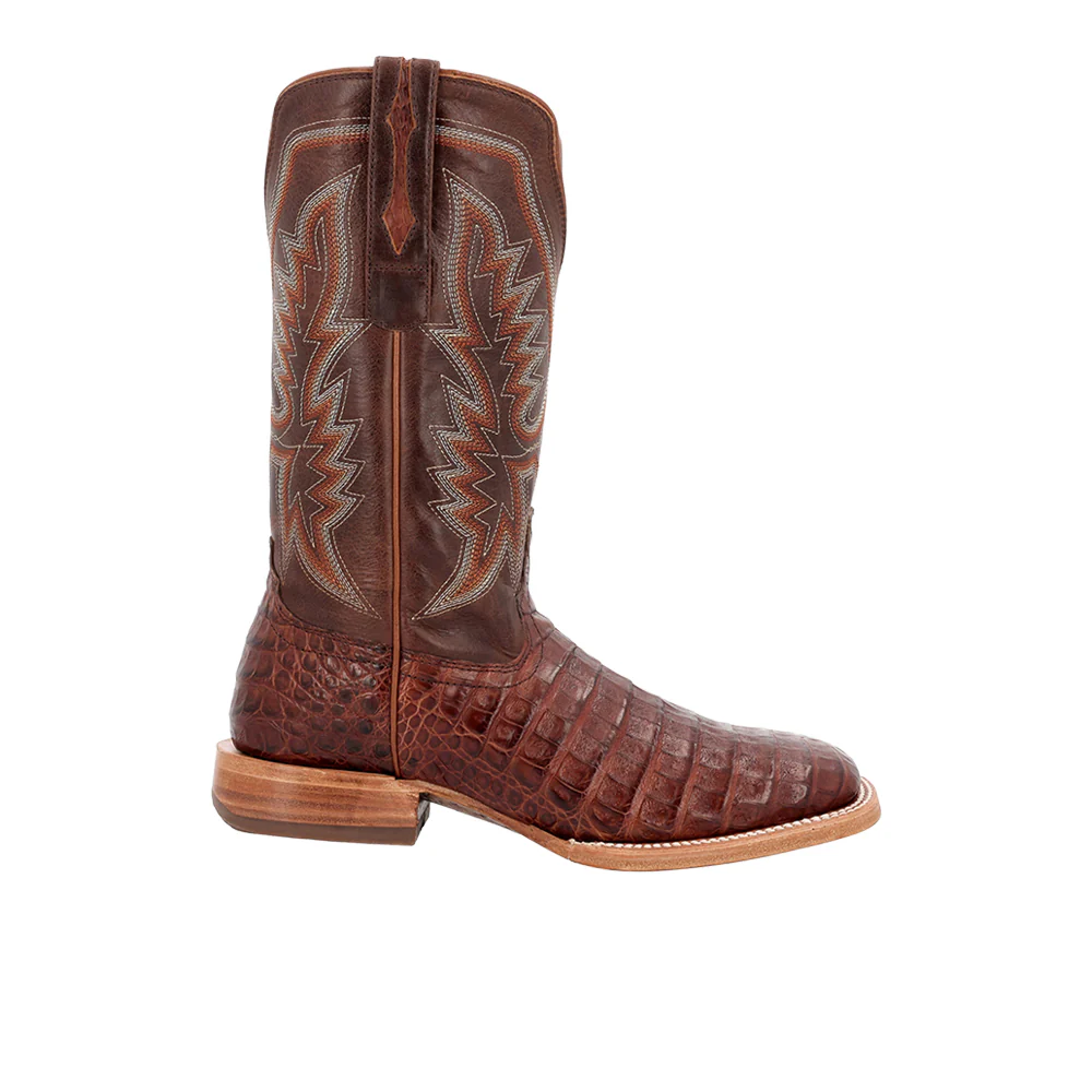 PRCA Collection Caiman Embroidered Square Toe Pull On Cowboy Boots