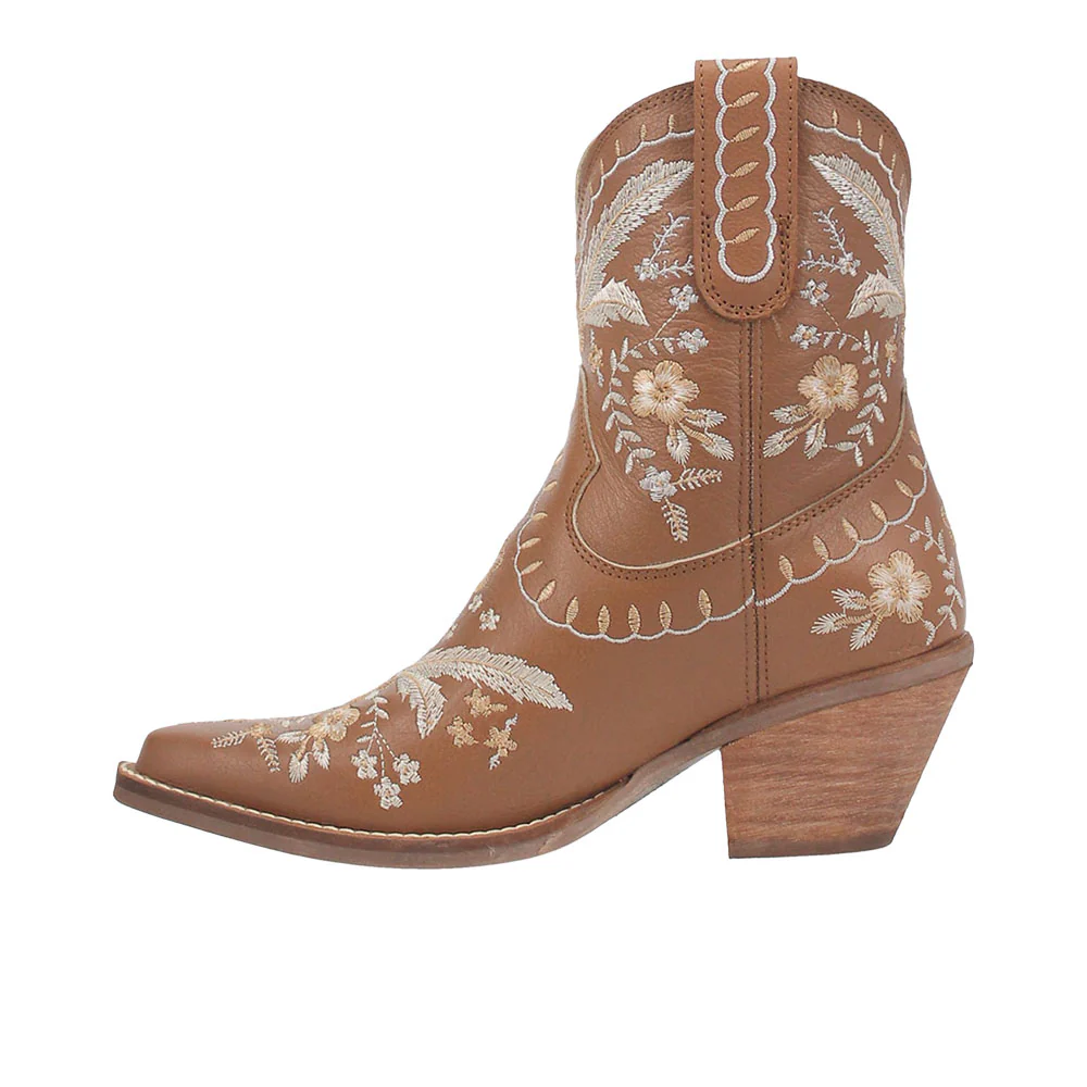 Primrose Floral Embroidered Snip Toe Cowboy Booties - Image 3