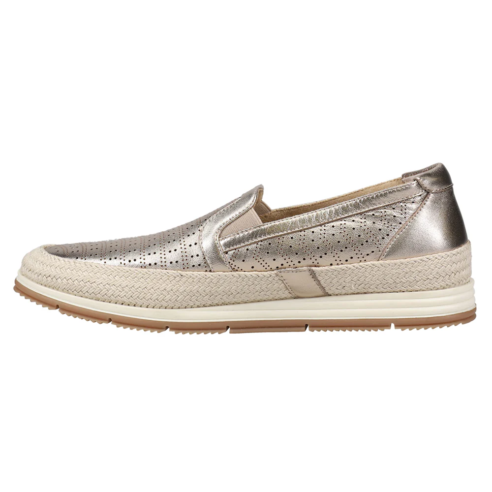 Quasar Metallic Perforated Espadrille Slip On Sneakers - Image 3
