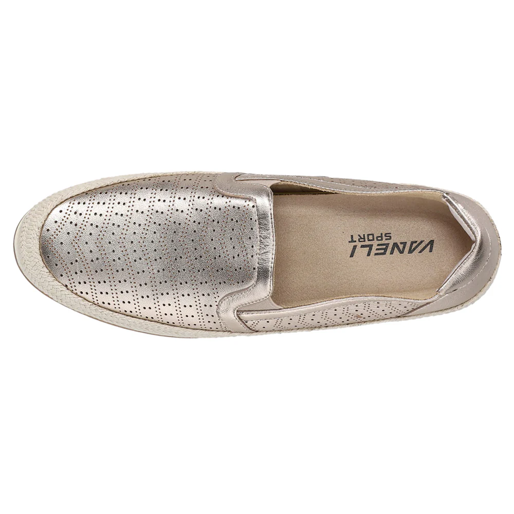 Quasar Metallic Perforated Espadrille Slip On Sneakers - Image 4