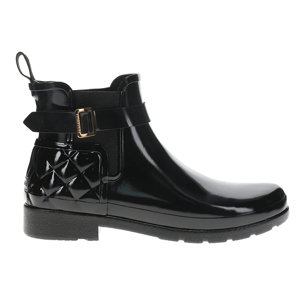 Quilted Gloss Refined Slim Fit Chelsea Boots