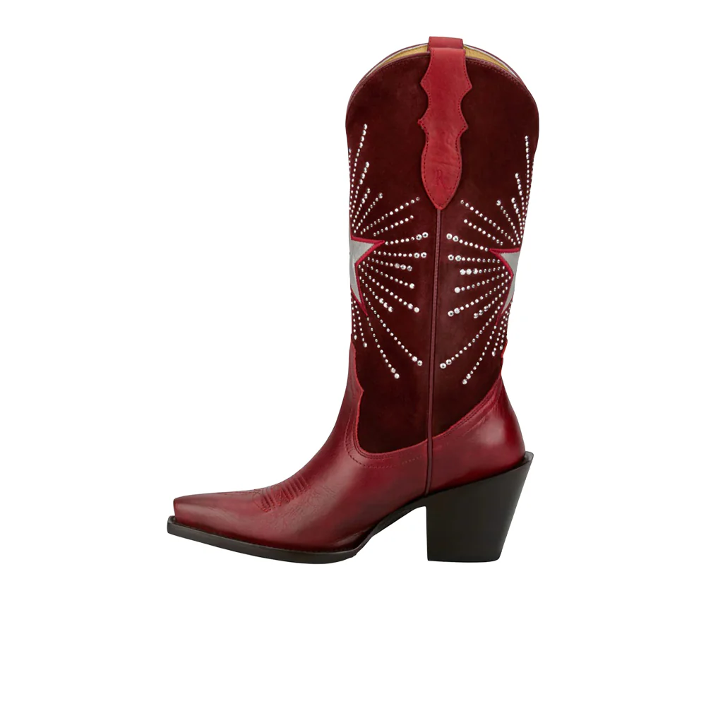 Radio 13 Inch Star Inlay Rhinestone Snip Toe Pull On Cowboy Boots - Image 3