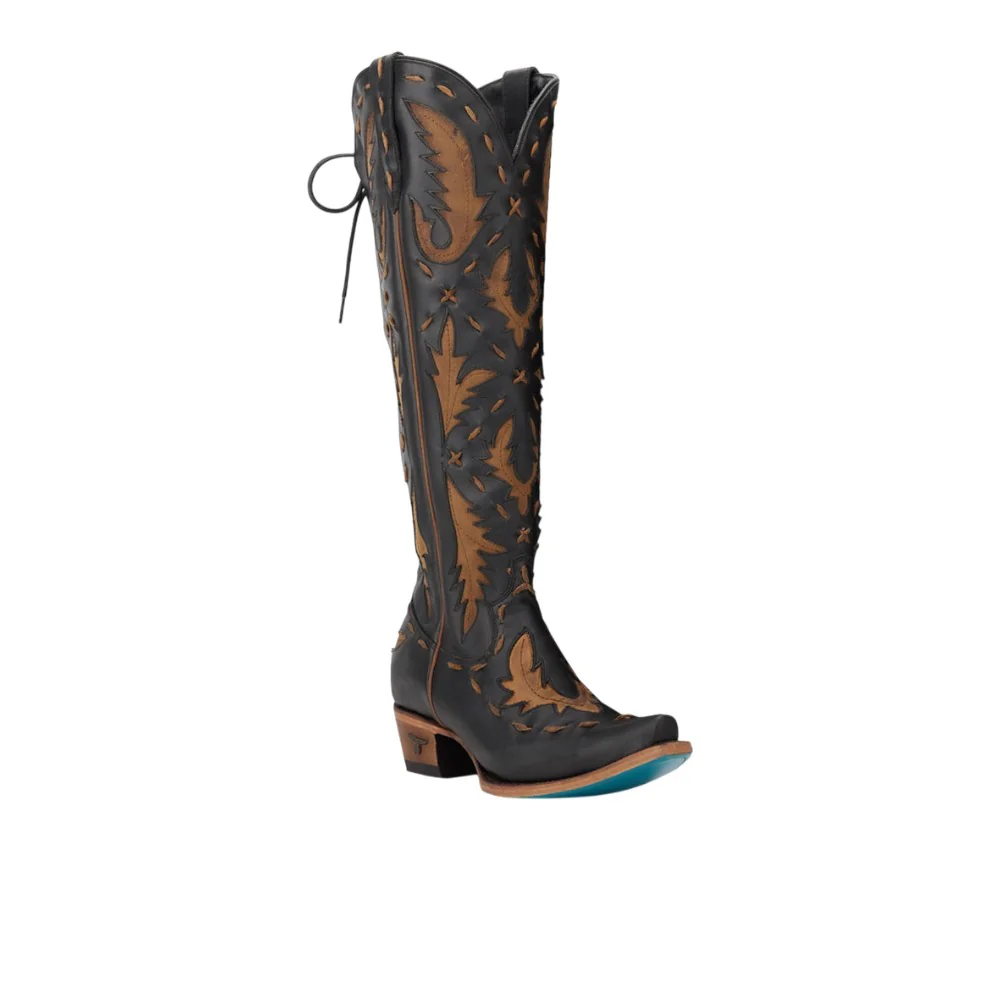 Reverie Knee High Corset Embroidered Tooled Inlay Snip Toe Cowboy Boot - Image 2