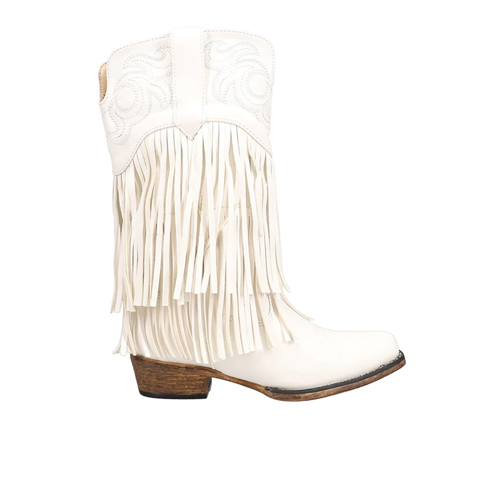 Rickrack Fringe Embroidered Snip Toe Cowboy Boots (Toddler-Little Kid)