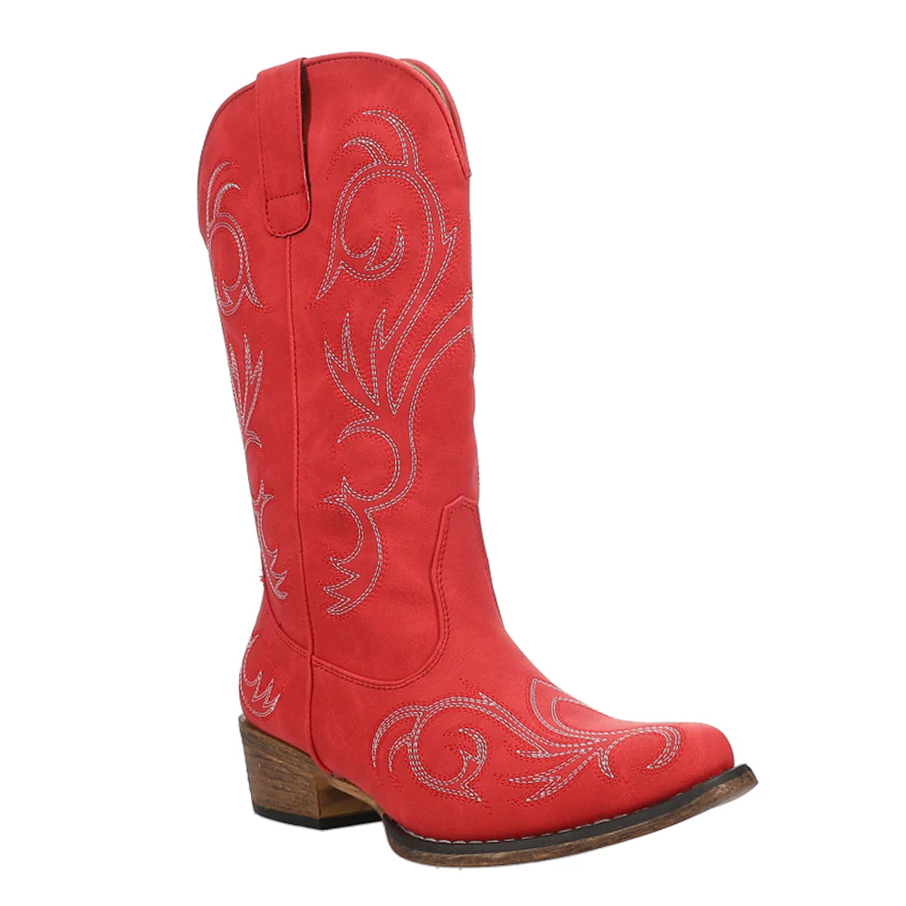 Riley Embroidered Snip Toe Cowboy Boots - Image 2