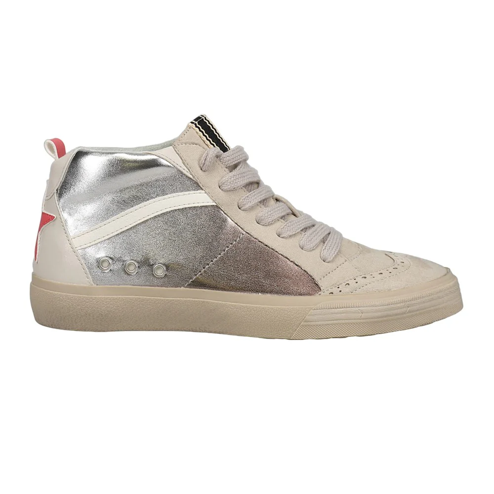 Riley Metallic High Top Lace Up Sneakers