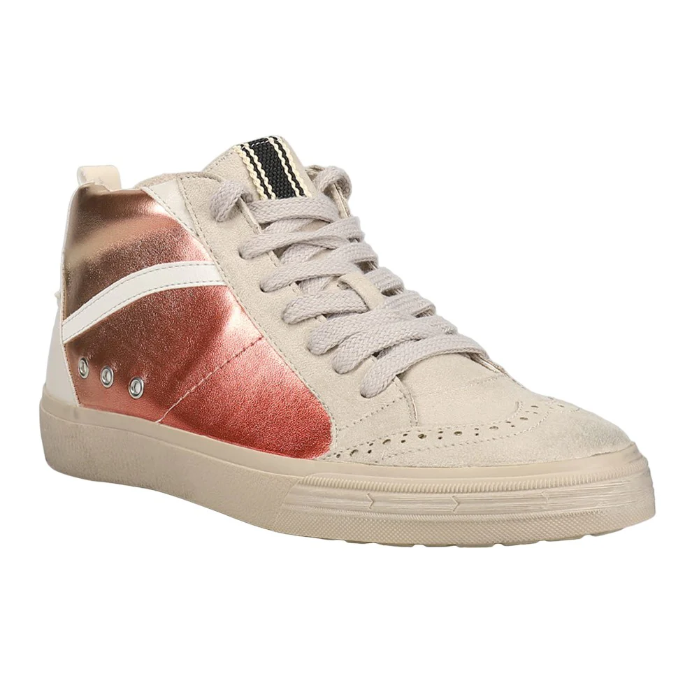Riley Metallic High Top Lace Up Sneakers - Image 2