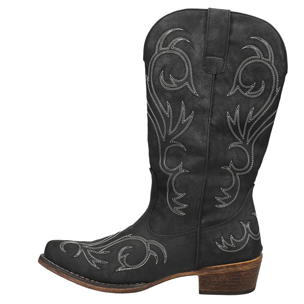 Riley Embroidered Snip Toe Cowboy Boots - Image 3
