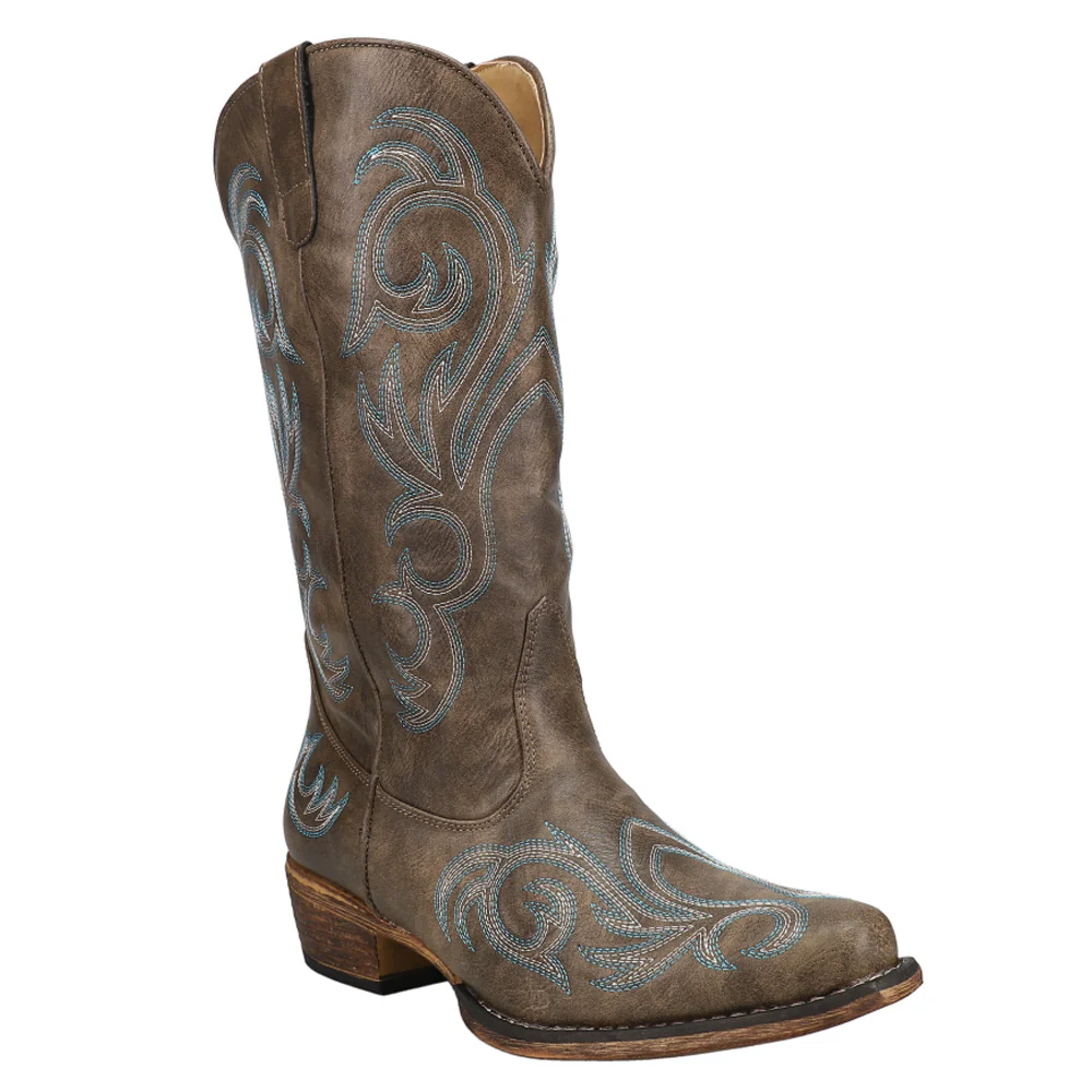 Riley Embroidered Snip Toe Cowboy Boots - Image 2