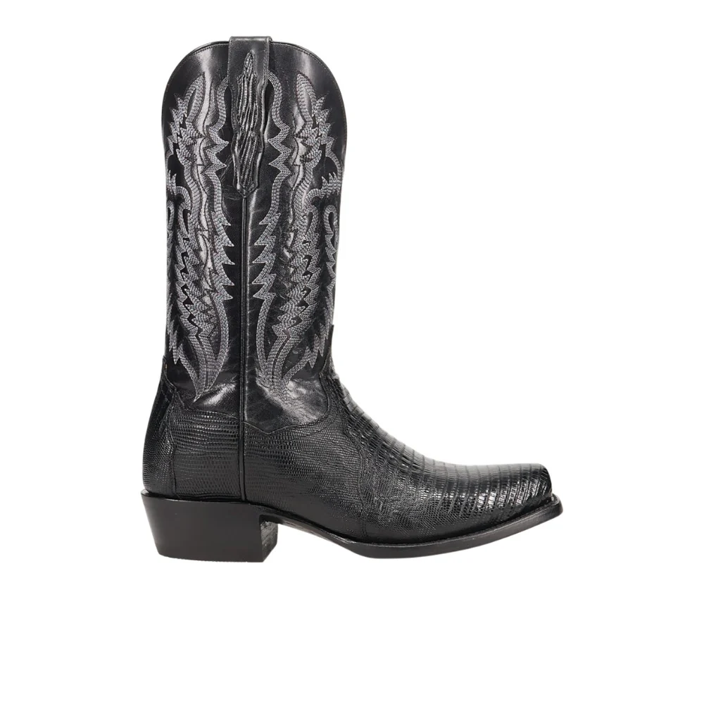 Ringold Lizard Embroidered Square Toe Pull On Cowboy Boots