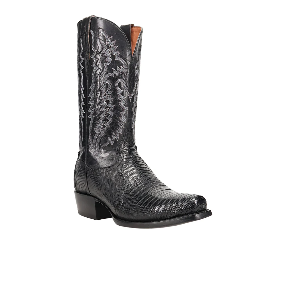 Ringold Lizard Embroidered Square Toe Pull On Cowboy Boots - Image 2