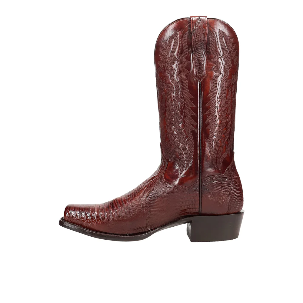 Ringold Lizard Embroidered Square Toe Pull On Cowboy Boots - Image 3