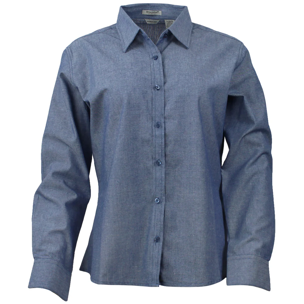 Yarn Dye Chambray Long Sleeve Button Up Shirt