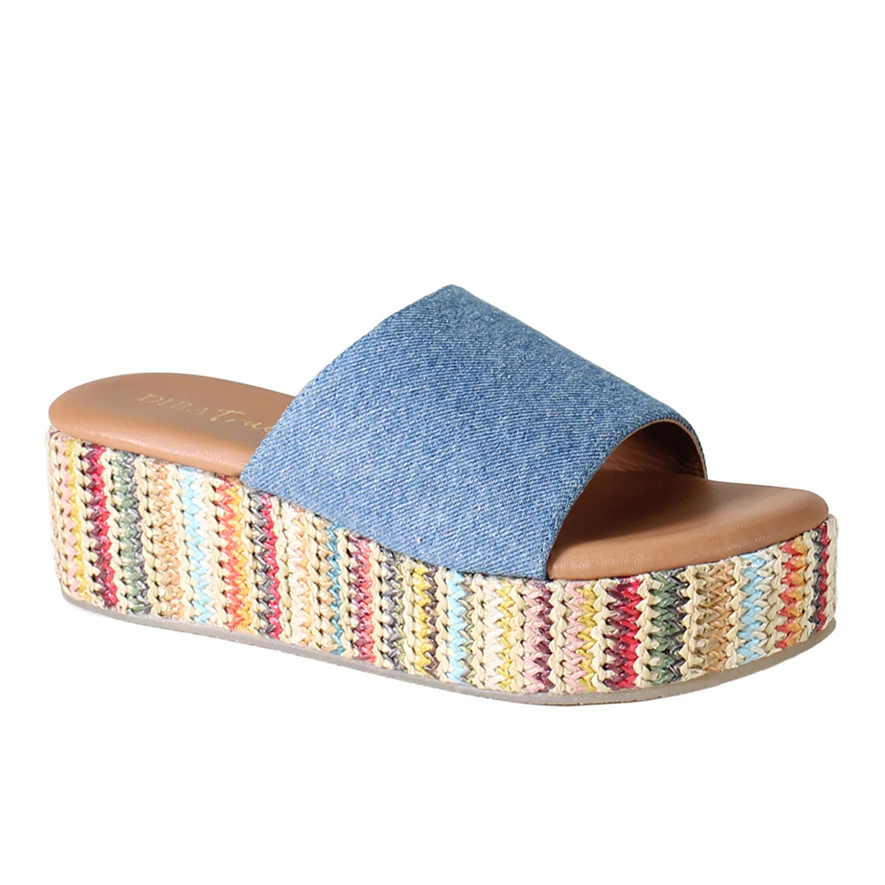 Rock Steady Raffia Slide Wedge Sandals - Image 2