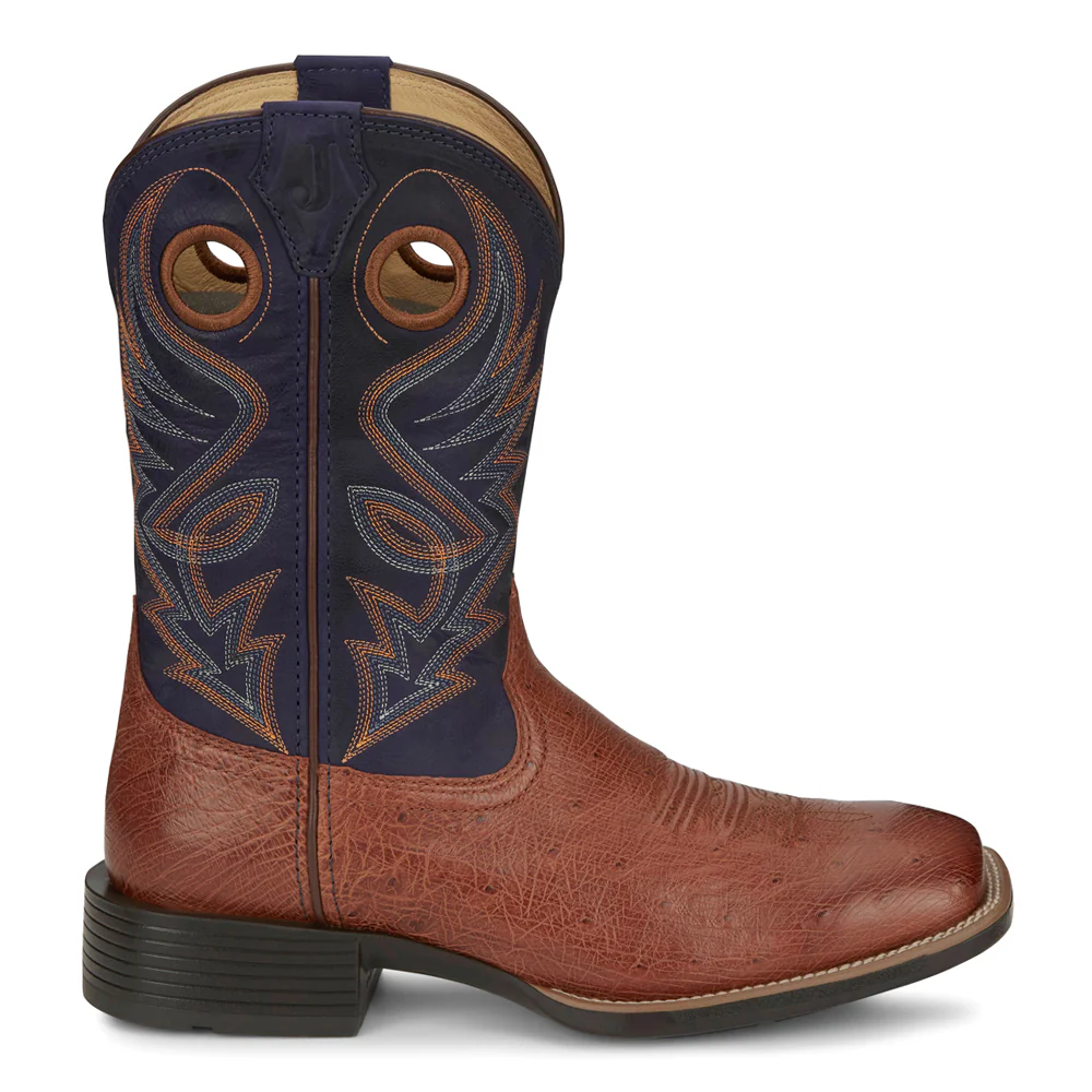 Roswell 11 Inch Smooth Ostrich Square Toe Cowboy Boots