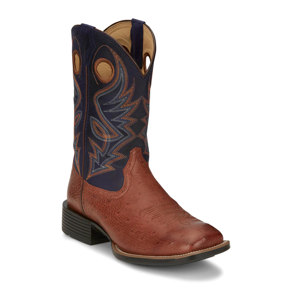 Roswell 11 Inch Smooth Ostrich Square Toe Cowboy Boots - Image 2