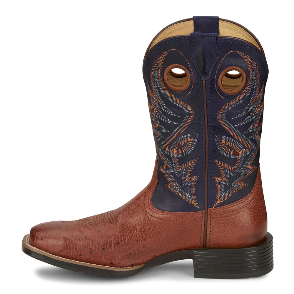 Roswell 11 Inch Smooth Ostrich Square Toe Cowboy Boots - Image 3